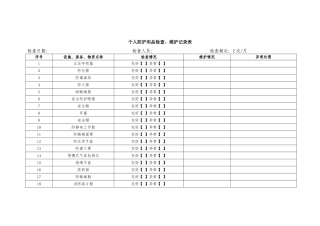 个人防护用品检查维护记录