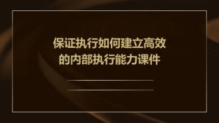 保证执行如何建立高效的内部执行能力课件