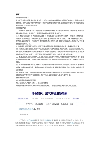 废气应急预案汇总