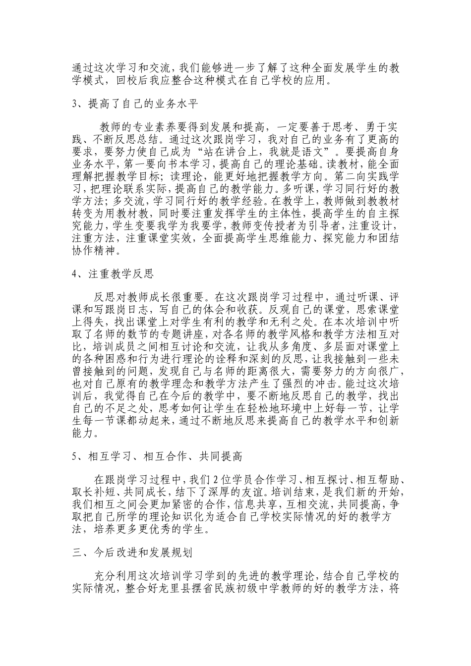 中小学教师跟岗学习培训个人总结1_第2页