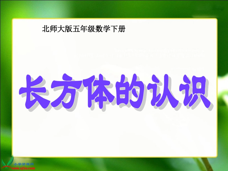 新北师大版数学五年级下册《长方体的认识》PPT课件之一_第1页