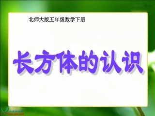 新北师大版数学五年级下册《长方体的认识》PPT课件之一