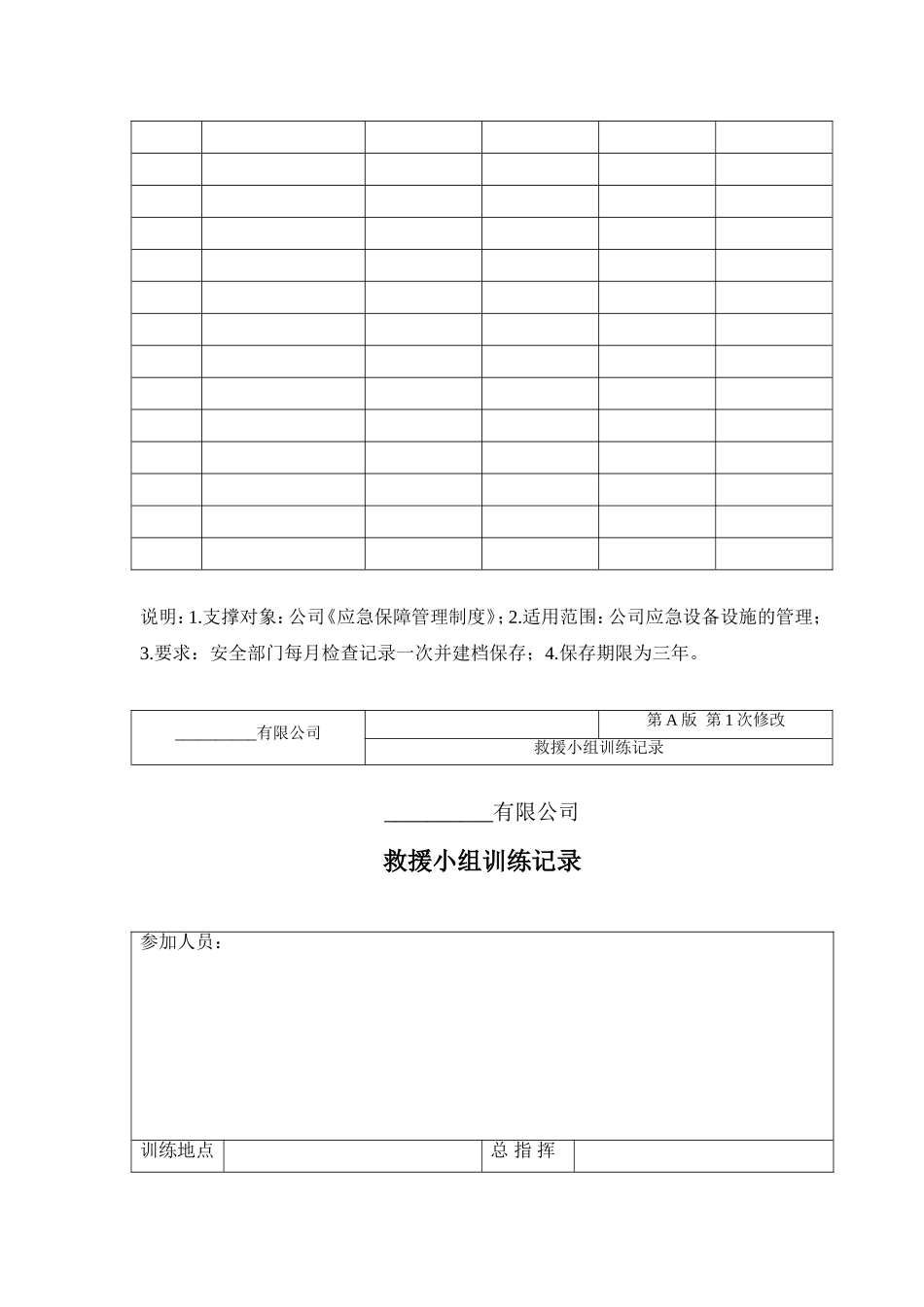 应急救援设备检查与维护保养记录_第2页