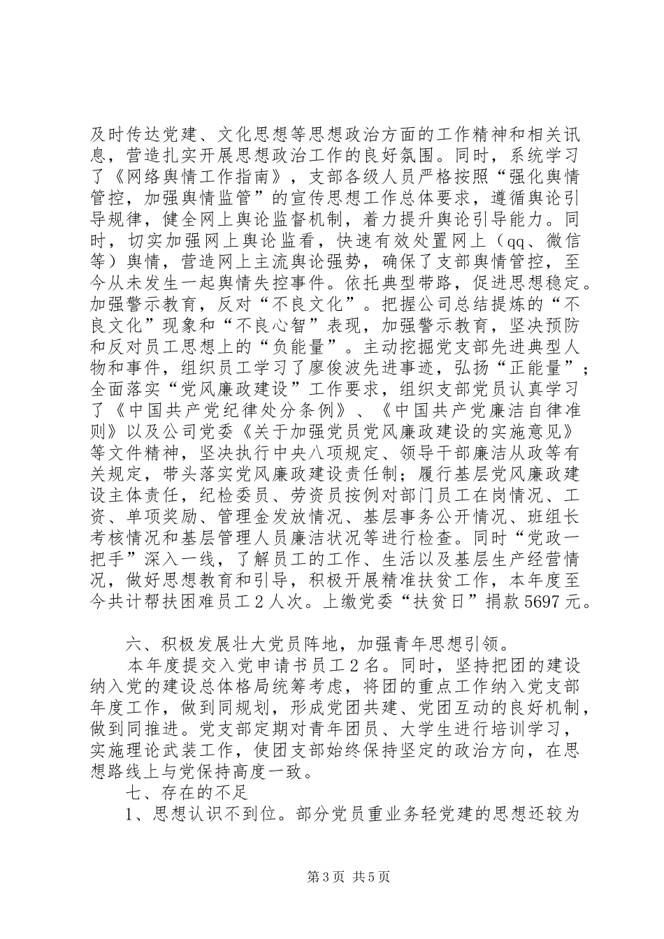 集团公司党支部201X年工作总结及XX年工作计划_第3页