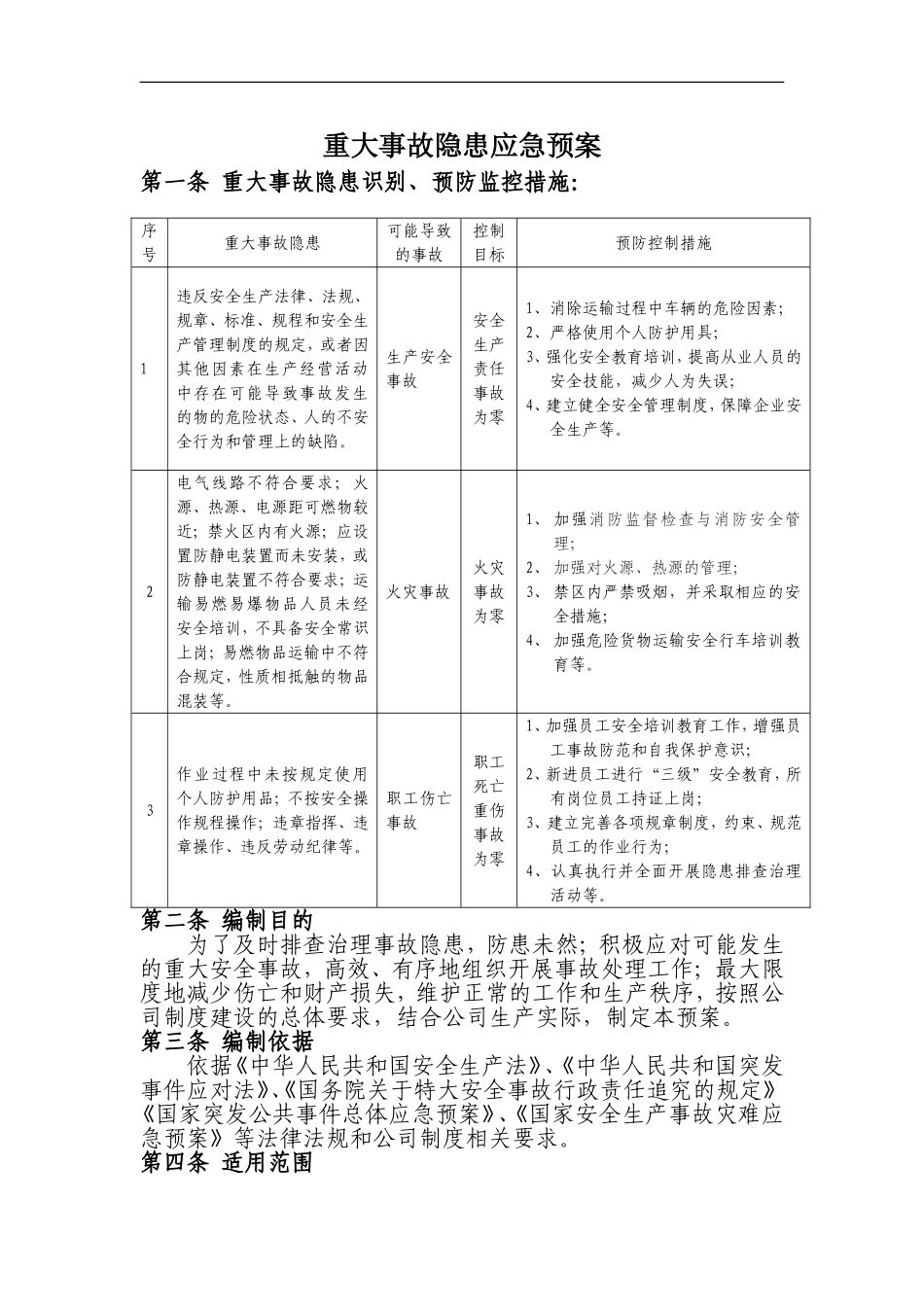 重大事故隐患应急预案_第1页