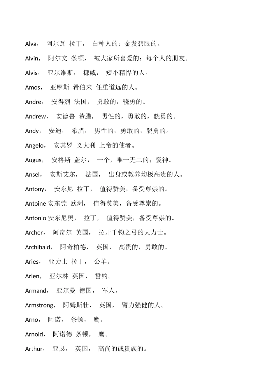 男孩子的英文名字_第2页