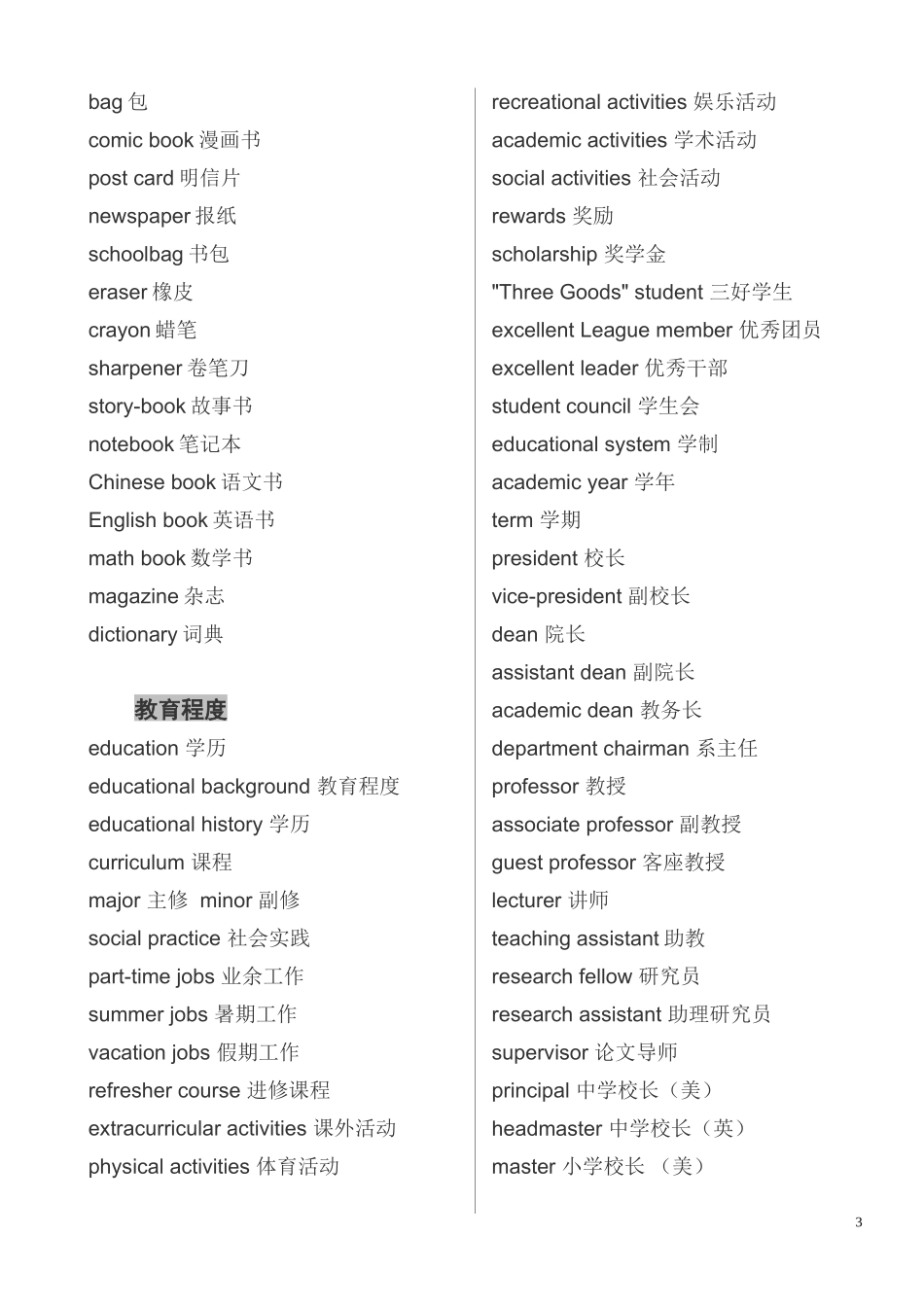 英语单词分类汇总大全_第3页