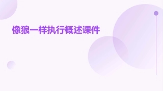 像狼一样执行概述课件