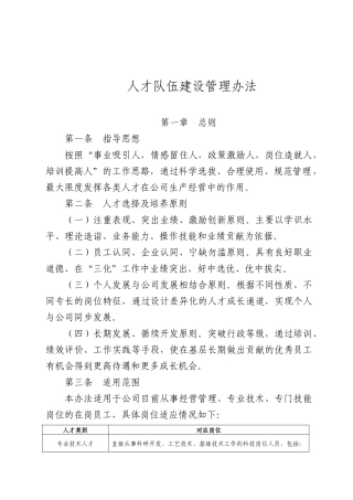 人才队伍建设管理办法