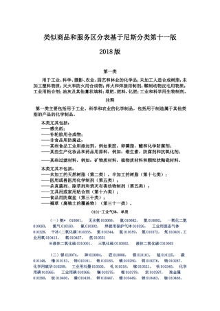 商标分类(2018版本)