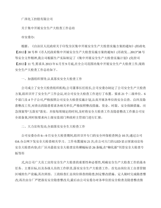 公司安全生产大检查工作总结材料(精)