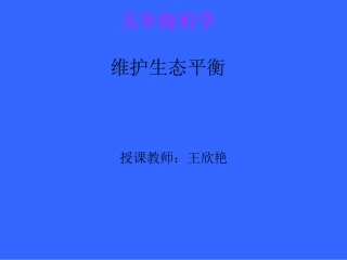 维护生态平衡PPT课件