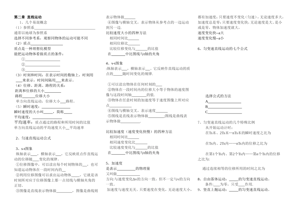 应记知识点-运动学_第1页