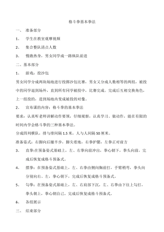 格斗拳基本拳法