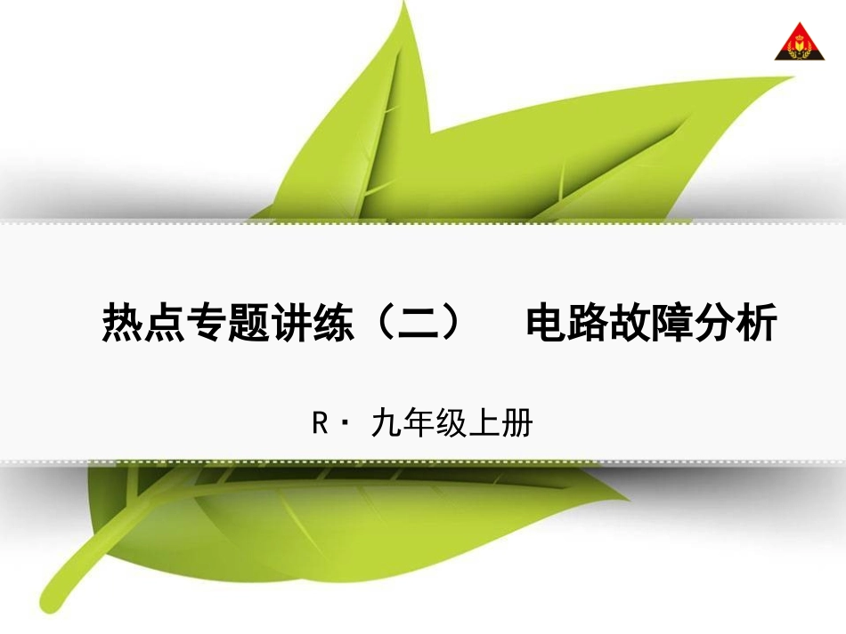 热点专题讲练（二）电路故障分析_第1页