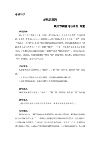 中班科学《好玩的洞洞》