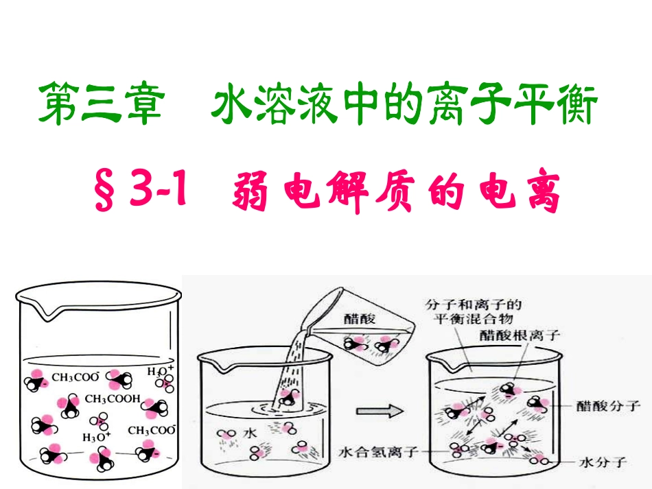 人教版《选修四》弱电解质的电离_第1页