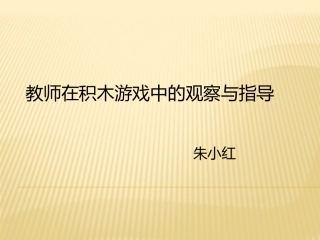 教师在积木游戏中的观察与指导