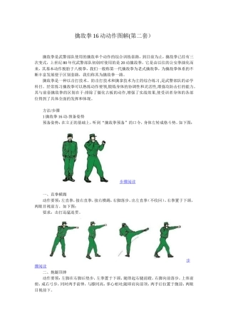 擒敌拳16动动作图解