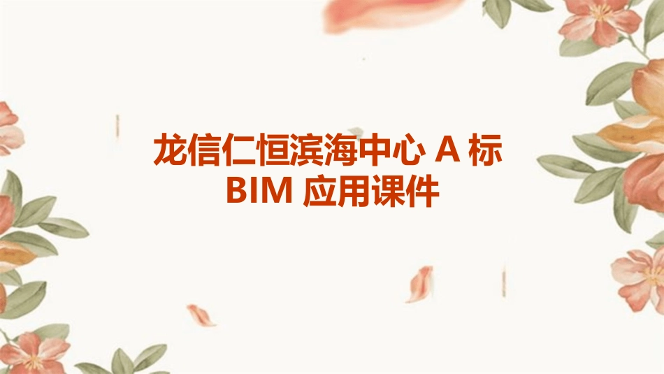 龙信仁恒滨海中心A标BIM应用课件_第1页