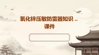 氧化锌压敏防雷器知识..课件