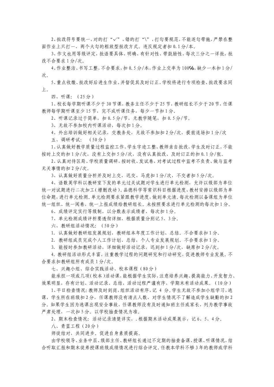 小学教学常规考核细则_第2页