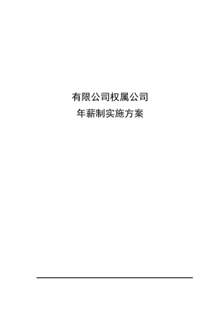 集团公司年薪制方案(经典)
