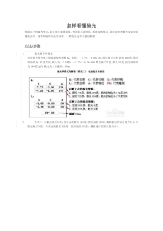 怎样看懂验光单