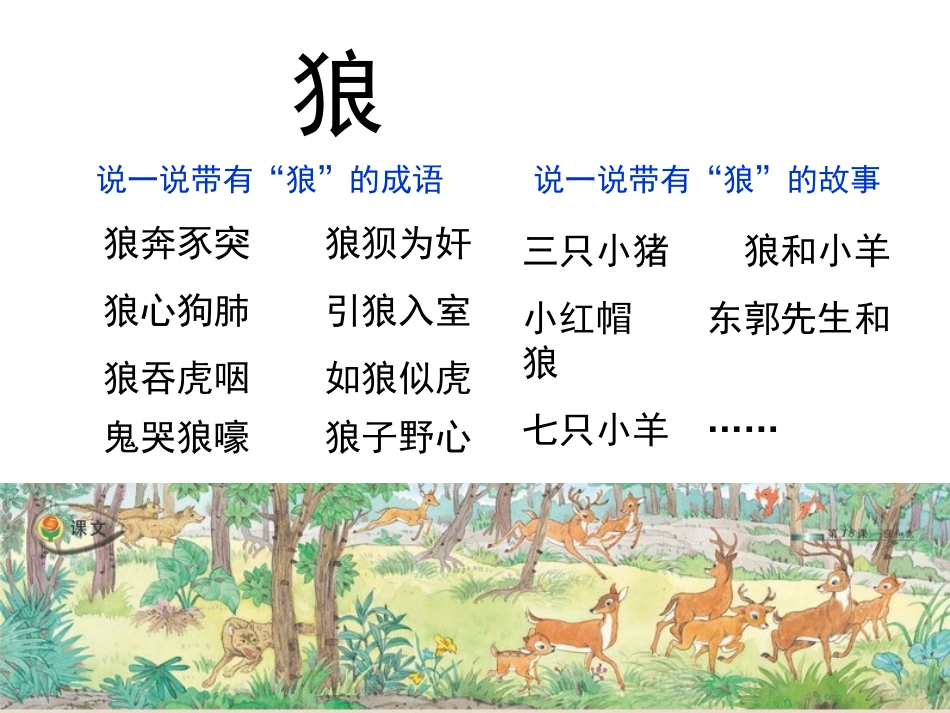 苏教版三下18《狼和鹿》_第1页