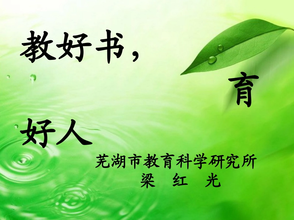 教好书，育好人－梁红光20131109_第1页