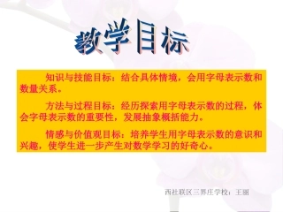 北师大版数学四年级下册《字母表示数》课件