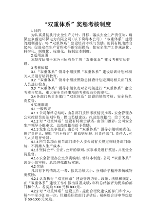 双重体系考核奖惩制度