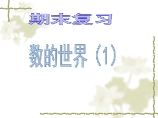 数的世界1（期末复习）