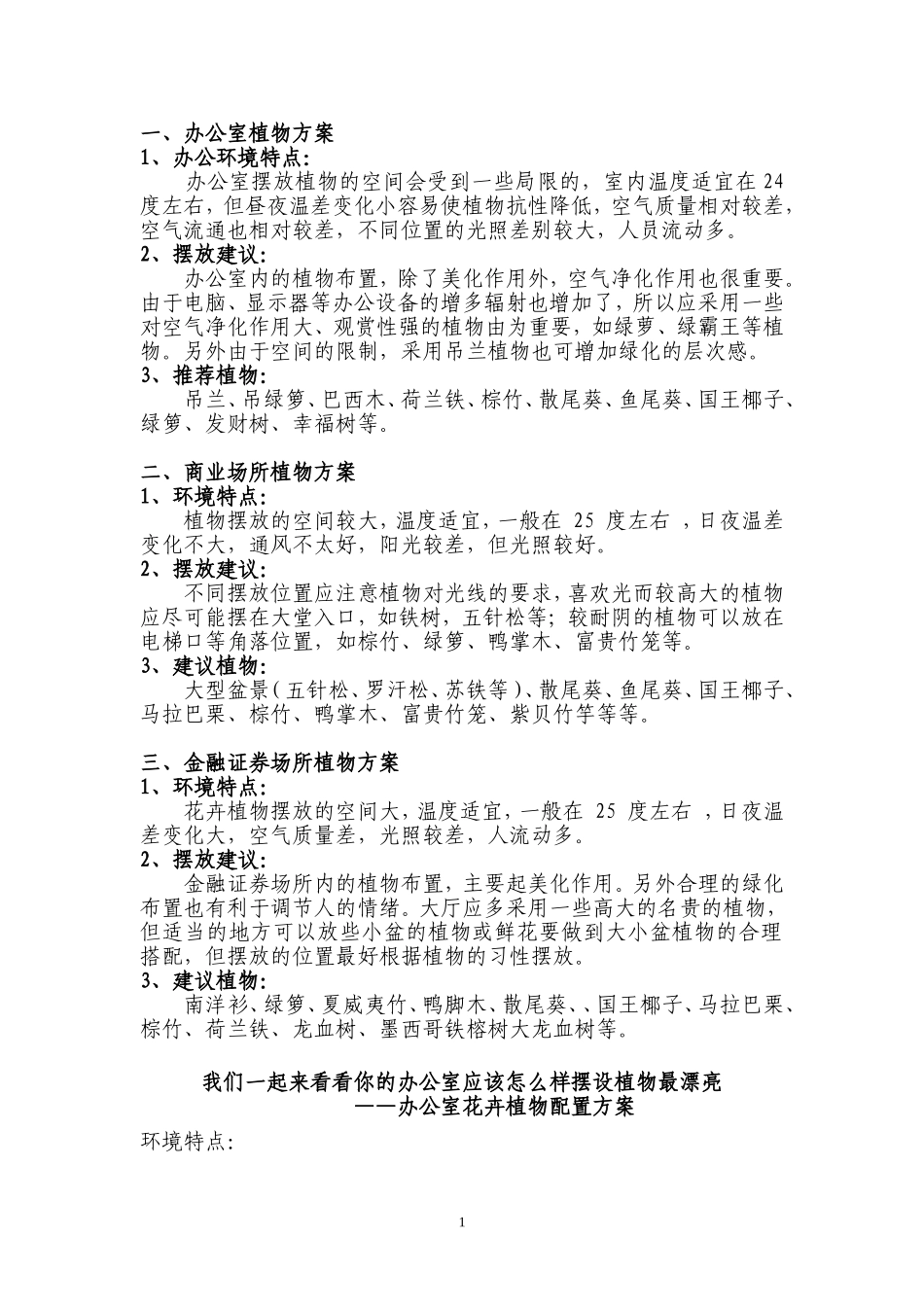 各种办公室绿植配置方案_第1页