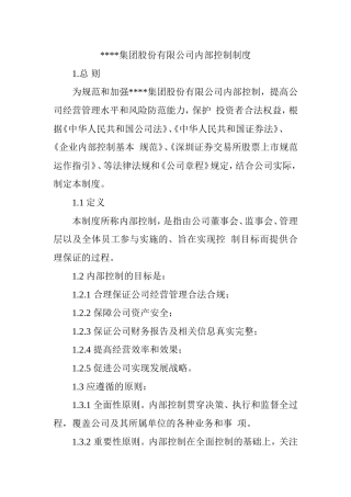 集团股份有限公司内部控制制度(DOC)