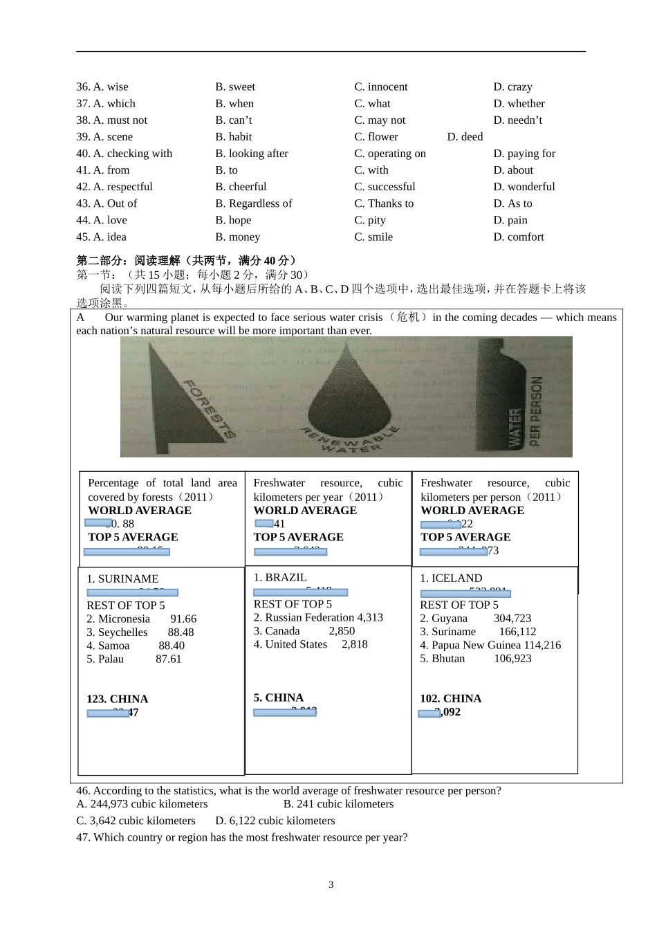 2014陕西高考英语试题_Word版_第3页