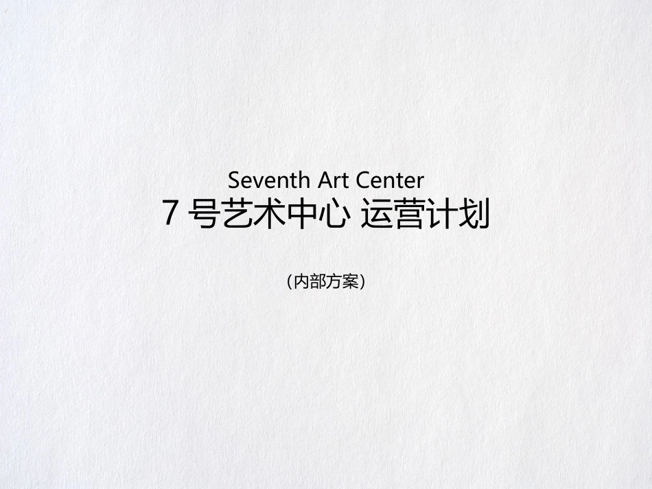 艺术中心运营计划mini_第1页