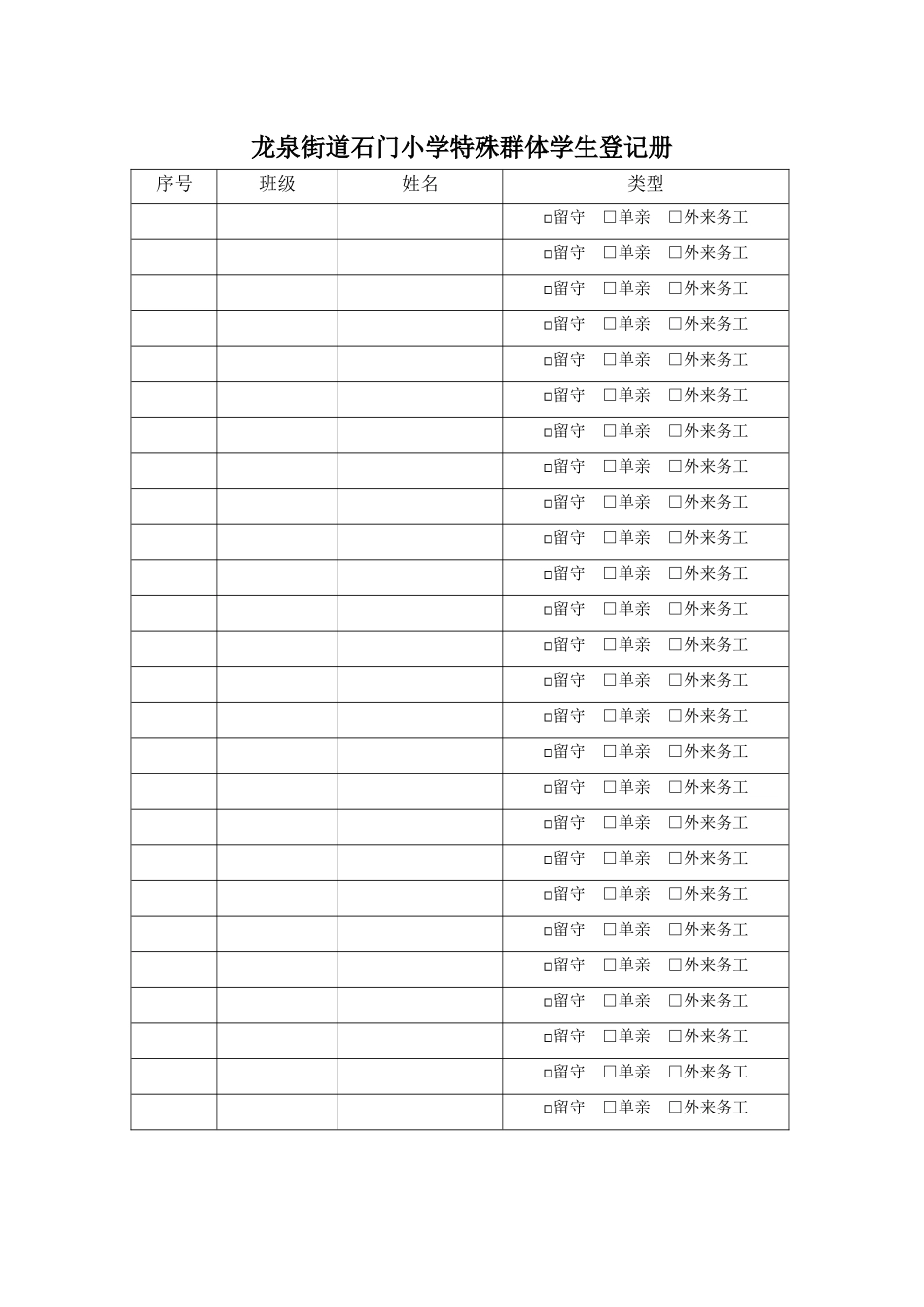 特殊群体学生帮扶记录表_第2页