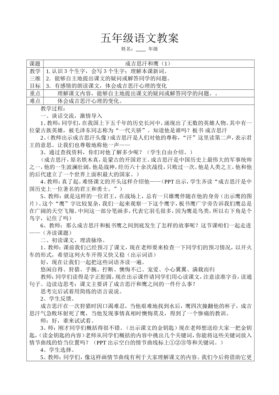 成吉思汗和鹰_第1页