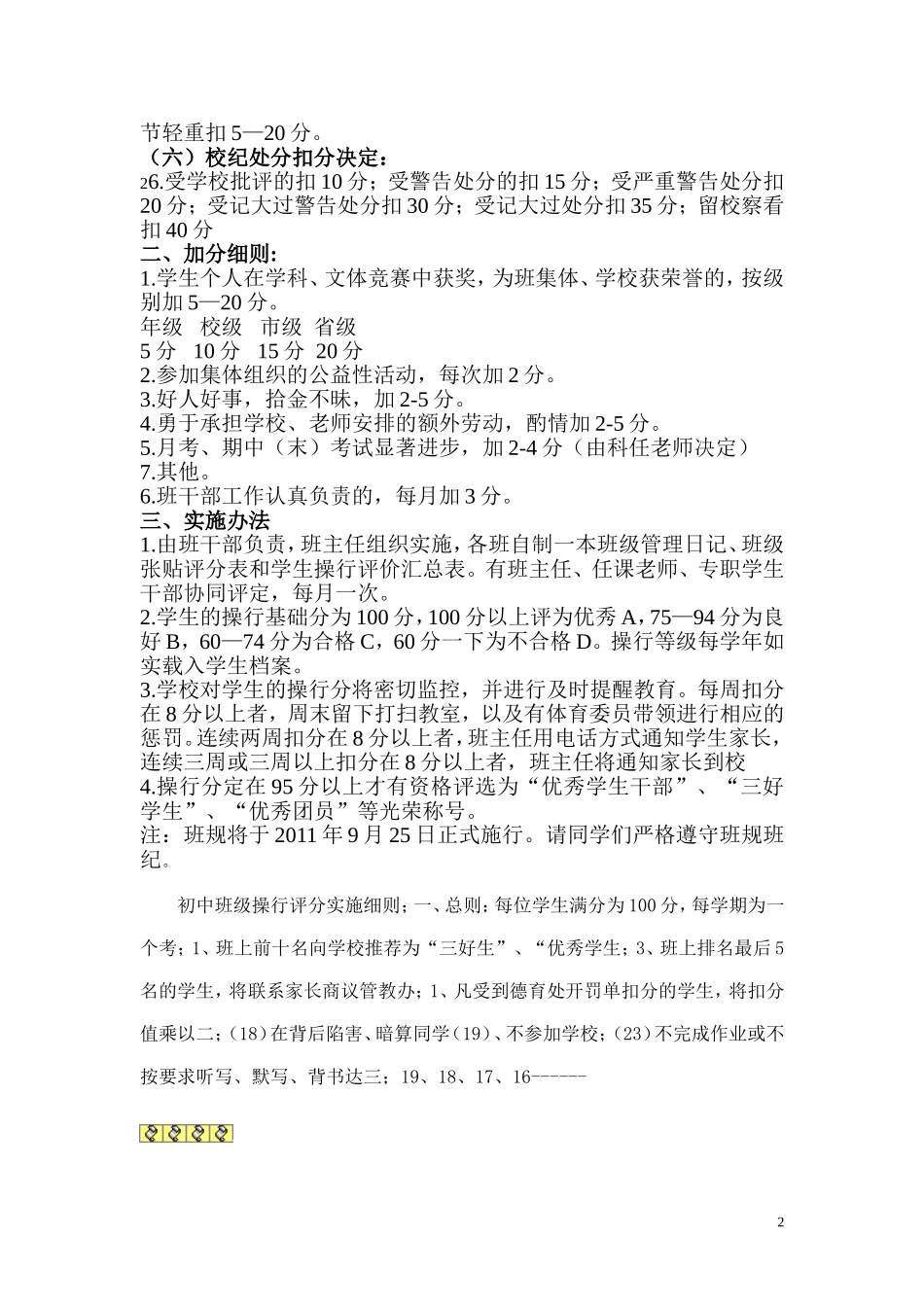 中学生操行分评分细则规定_第2页