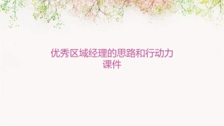 优秀区域经理的思路和行动力课件1