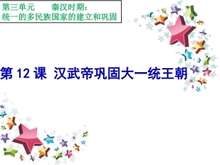 汉武帝巩固大一统王朝课件