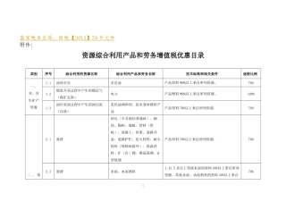 资源综合利用产品和劳务增值税优惠目录