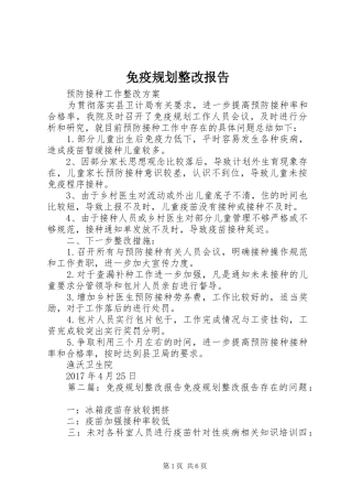 免疫规划整改报告 