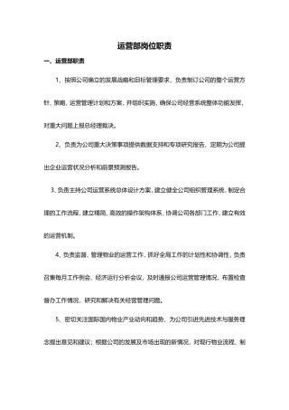 运营部岗位职责 (2)