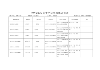 2015年安全生产应急演练计划表
