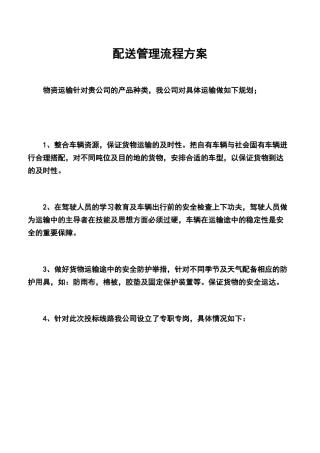 物资配送实施方案