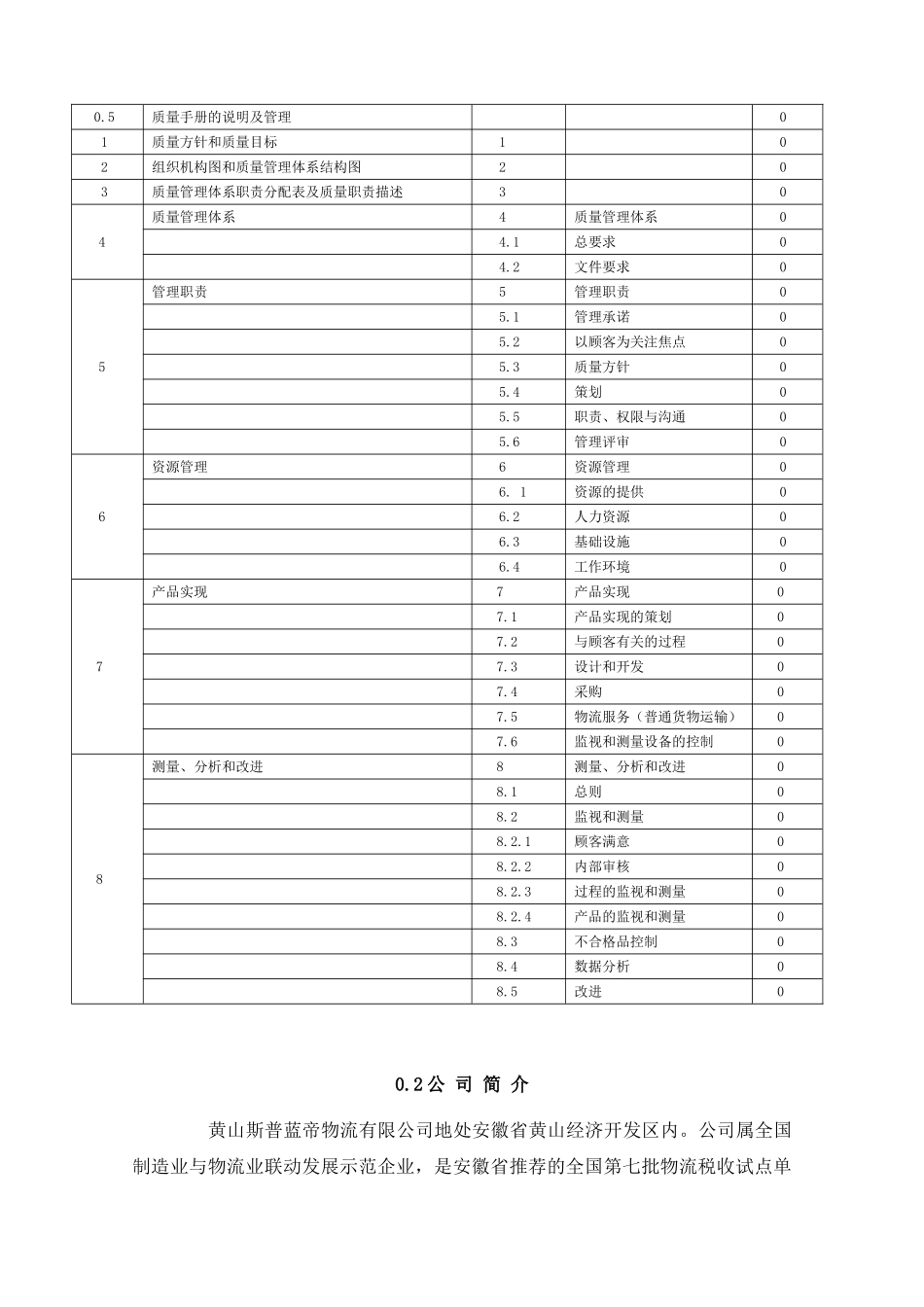物流公司质量手册_第2页