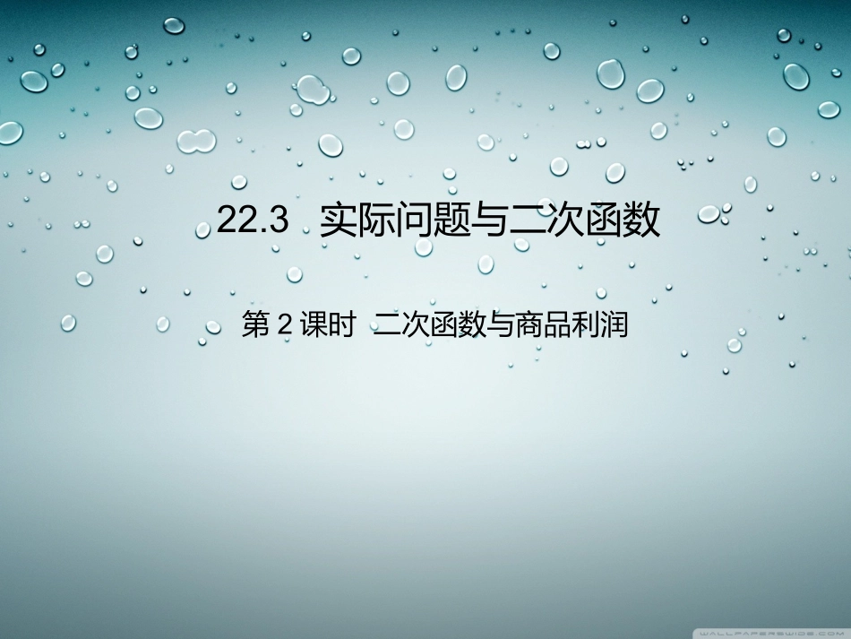二次函数与商品利润课件_第1页