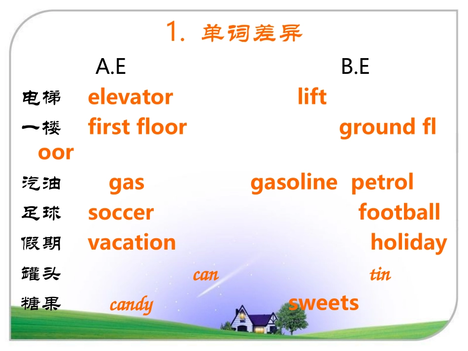 英语英美英语差别(比较全面)_第2页